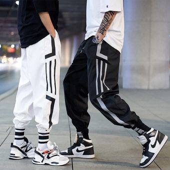 Hombre lado Anime pantalones de estampado harén para las tendencias de la  moda ropa de adolescentes pantalones de Hip Hop ropa informal japonesa  Joggers pantalones de chándal #9017-White Moda 
