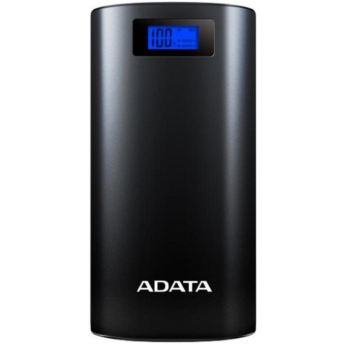 Bateria Adata P20000D 20000mAh Negro USB Power Bank Cargador Portatil AP20000D-DGT-5V-CBK