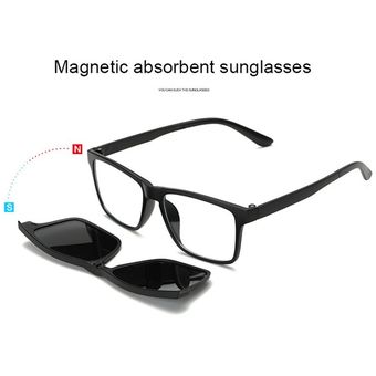 5+1 gafa sol con Clip montura de gafas magnéticas para hombre 6 en 1 lente transparente #2263 
