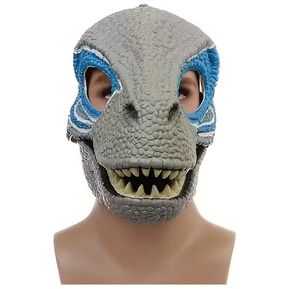 Mascara De Velociraptor Dinosaurio Azul Latex