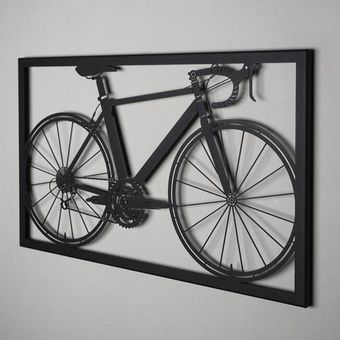 Arte De La Pared De La Bicicleta Escultura De La Pared Negro 