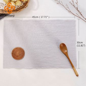 Estilo japonés vida Simple servilleta de lino doble capa mantel 30*40cm 4 unids lote M30762 