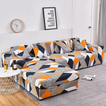 funda de sofá elástica para sala de estar,funda de sofá a cuadros #Color 19 