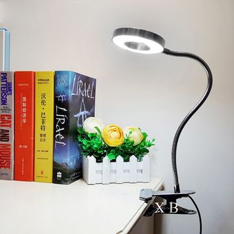 LED Desk Lamp 5W with Clamp Dimmable Reading Light Eye-Care USB Table 