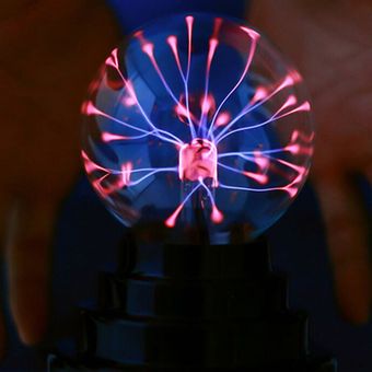 plástico   1pc de 3 pulgadas USB decoración de interior vidrio plasma mágica luz de la bola retro relámpago regalo Cristal fiesta de Navidad de los niños Caja de lámpara de lava 