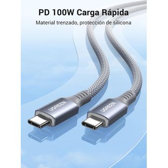 Cable USB Tipo-C a USB Tipo-C, longitud cable: 1 m. Carga Rápida PD