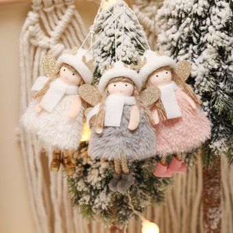 6 piezas de decoración navideña de muñeco de ángel de Navidad 