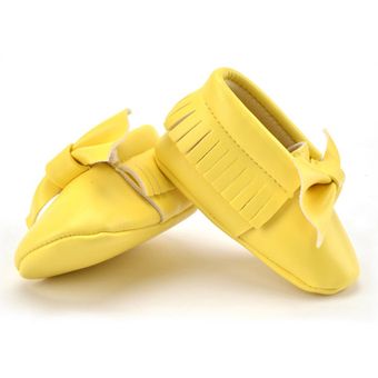 Bebé Casual PU Cuero Tassels Bowknot Interior Niño Sole Suela Soft Soft 