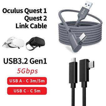 accesorios para auriculares Cable de carga rápida de 5M para transferencia de datos VR Cable de enlace USB 3,0 para Oculus Quest 2 