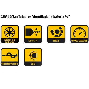 Taladro Atornillador Brushless CAT DX11 18V/65Nm 1/2 Pulg