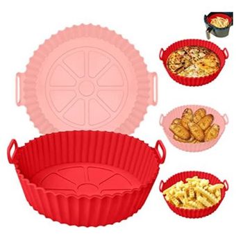 Molde Silicona Olla Freidora Air Fryer Reutilizable Rosa GENERICO