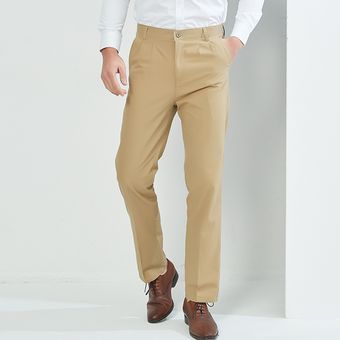 Pantalones Algodón Formal Gaupucean Para Hombre-Gris Oscuro 