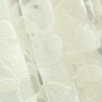 NAPEARL-cortinas de tul con diseño Floral para ventana listas para 