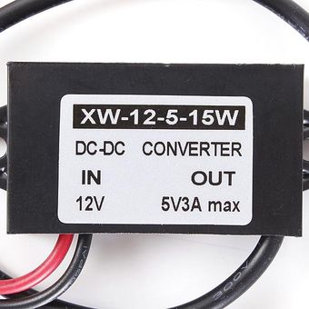 Módulo convertidor DC  DC 12V a 5V 3A con adaptador de corriente de salida USB Regulador de 15W 