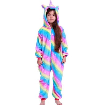 Pijamas con capucha para y niñas mono de franela-Purple Night TianMa ropa de dormir con dibujos de unicornio 