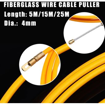 Violeworks 15m  25m 4mm cable de cable de fibra de vidrio del cable eléctrico del cable de la cinta de la cinta del conducto del conducto del conducto Rodder tirando el tirador de la guía duradera-15m 