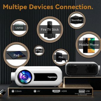 Mini Proyector Wifi 5g 7800 Lux 120 Ansi 1024 X 600p