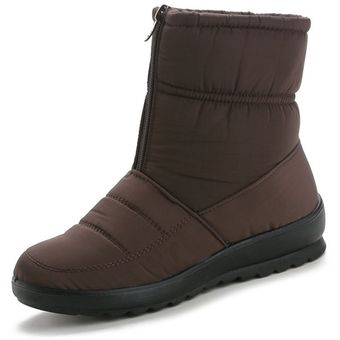 Botas de nieve cálidas y zapatos de algodón impermeable esponjosos botas impermeables de mitad 