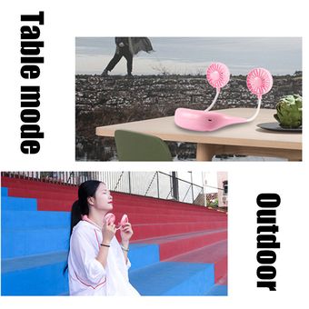 Pliegue el cuello al aire libre del cuello al aire libre para el deporte portátil portátil portátil sin mano-Pink 1500mAh 