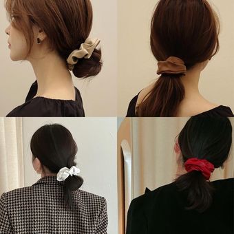 17KM-cintas de cuero de moda para mujer y niña accesorios para el cabello coletero gomas elásticas coreanas para el pelo 