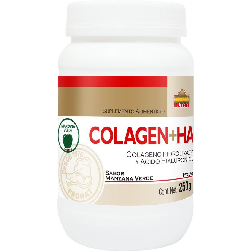 Colágeno hidrolizado Acido Hialurónico 250 g Manzana Pronat