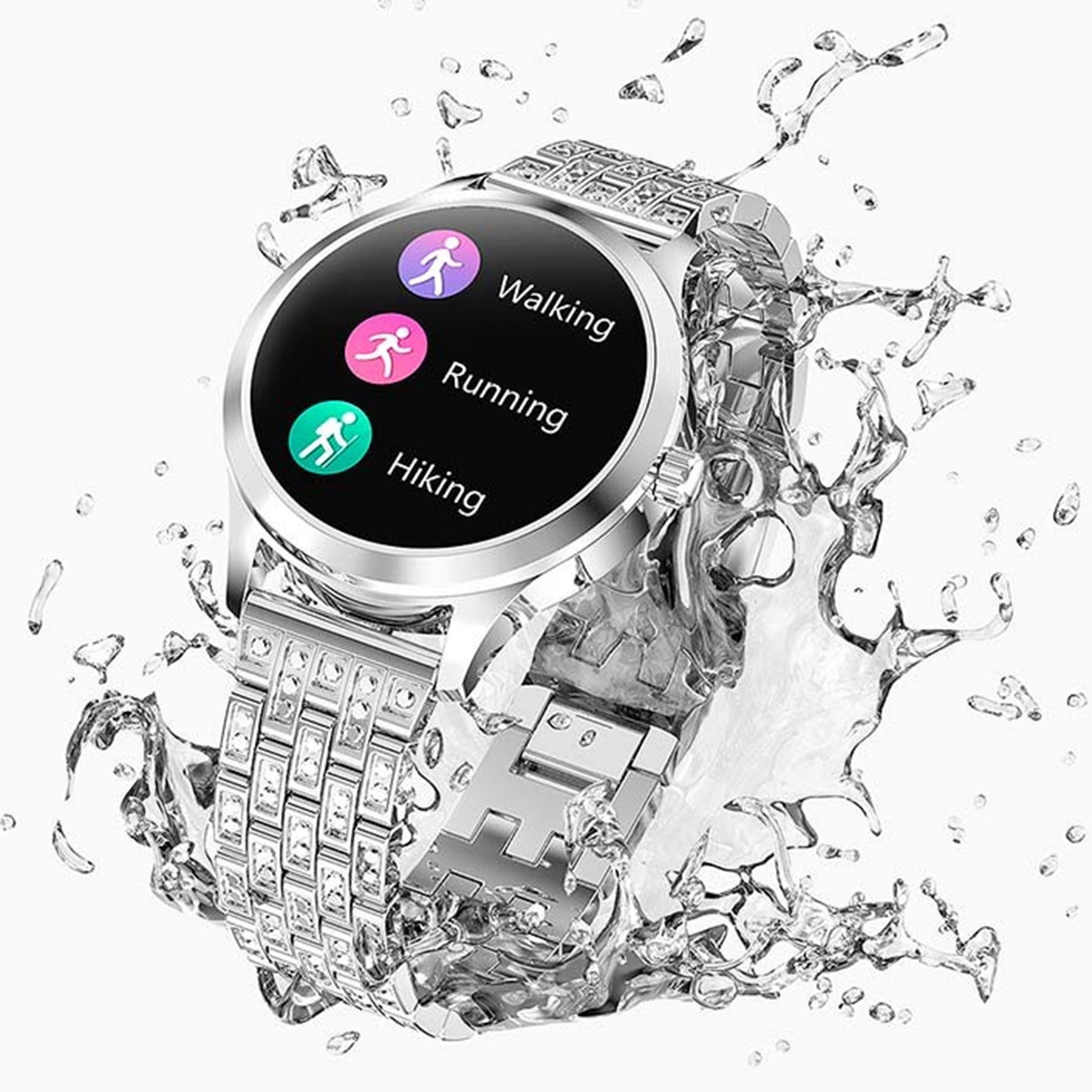 Fralugio SmartWatch Reloj Inteligente LW07 De Lujo Para Dama Plata