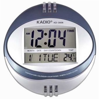 Reloj Pared Digital Kadio KD-3810 Termómetro Fecha Alarma Calendario