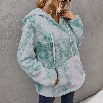 Suéter Moda Tie-Dye Grueso suéter cálido Ladies Soops Pullover Top Suéter Moda Tie-Dye Grueso suéter cálido Ladies Soops Pullover Top