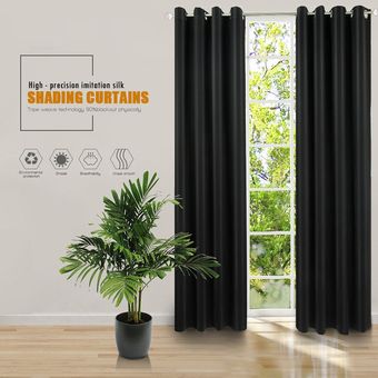 Cortinas cortina del apagón de sombreado telas de aislamiento hogar de la cortina cortina-Negro-52x95 