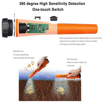 Detector de metales de mano Pinpointer impermeable Pin puntero Sonda con funda 