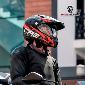 Casco para Motociclista Exoskeleton Grande con Bluetooth Negro