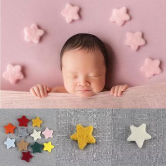 5 uds accesorios de fotografía recién nacido lana fieltro estrellas bebé sesión de fotos Decoración Accesorios de bebé sesión de fotos apoyos de la fotografía 
