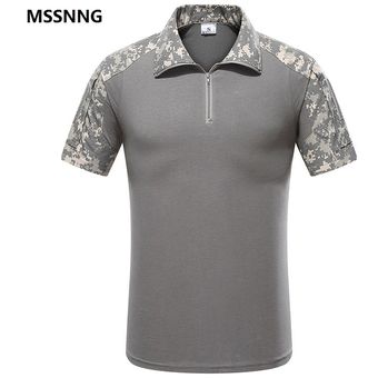 #Camouflage Camiseta del ejército militar para hombre camisa táctica de camuflaje de manga corta pantalón de camuflaje Multicam de caza y combate XYX 