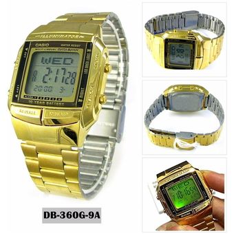 Casio Reloj digital dorado y negro - Oro/Talla única DB-360G-9A, Oro,  Digital