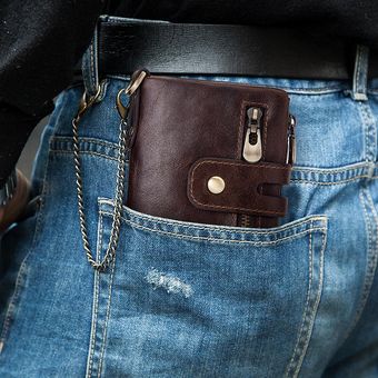 Cowhide Genuine Leather Men Wallet Coin Purse Small Mini Card Holder Vintage PORTFOLIO Portomonee H 