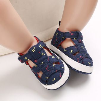 Sandalias antideslizantes de algodón suave para bebés zapatos infantiles para primeros pasos con estampado de estrellas para exteriores verano 