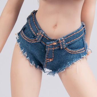 16 Mini Pantalones Cortos de Denim Corte Alto Ropa Casual para Figura 