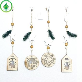 Decoraciones de Navidad colgante de madera con los ornamentos de Navidad colgante de luz Árbol 