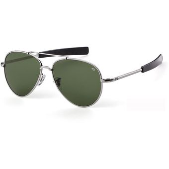 Gafas de sol de aviación para hombres AO57 militares del ejército americano gafas de sol  gafas de conducir de piloto  gafas de sol masculinas de moda   c5 sliver green 