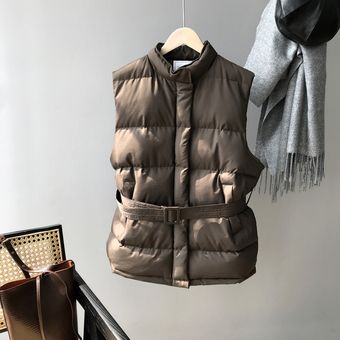 Cálidos chalecos de parka sin mangas chaquetas de algodón chaleco de calefacc（#Coffee color） 