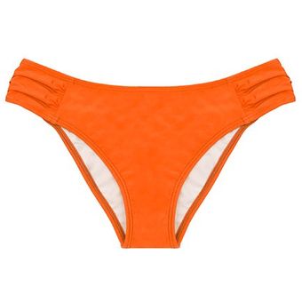 Bikini Calzón Con Drapeado Color Naranja 