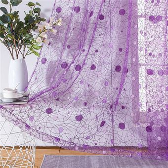 Topfinel-cortina de tul transparente con diseño geométrico de Nido d 