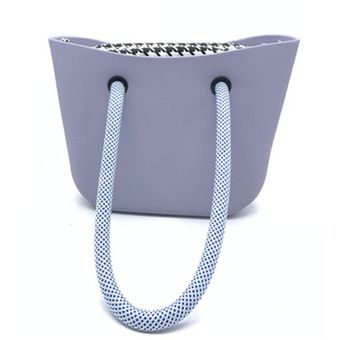 ba #purple grey Bolso de mano de silicona EVA ecológico para mujer 