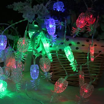 20 LED luces transparentes piña cadena pilas Inicio decoración del festival 