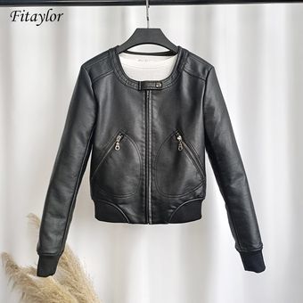 abrigo informal de m Fitaylor-Chaqueta de piel sintética para mujer 