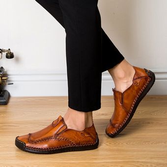 Hombres Tamaño grande 48 Set Mocasines Zapatos de conducción cómodos Calzado Oxford Marrón 