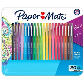 Marcadores Paper Mate Flair Punto Medio 20 piezas Multicolor...