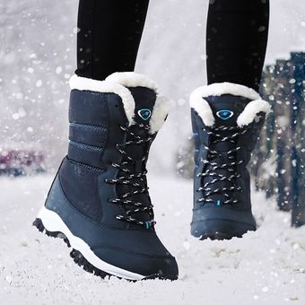 Botas de nieve impermeables para mujer zapatos cálidos de felpa 