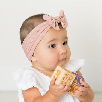 20 piezas nueva moda sombreros niñas suave nailon elástico diadema arco turbante anudado diadema encaja 0-32 meses infantil niños HB084 