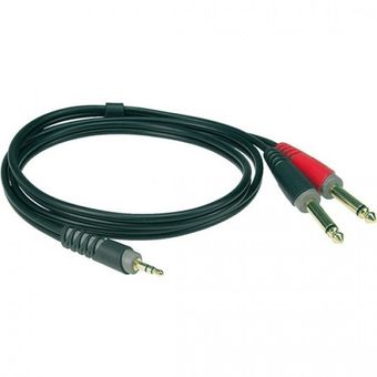1m Klotz x2 Cable audio Klotz AY5-0100 minijack 18-jack14 mono 
